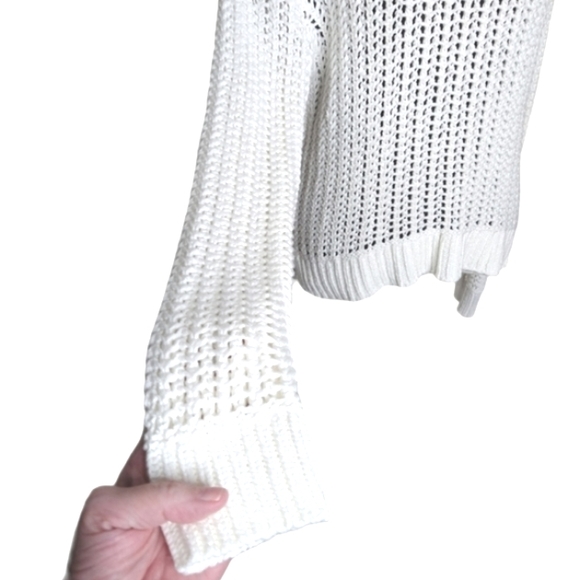 MMK Michael Kors Women XL Vanilla Girl Boxy Beachy Open Knit Sweater - Picture 2 of 7